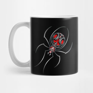 Silver and Red Tribal / Tattoo Art Spider Mug